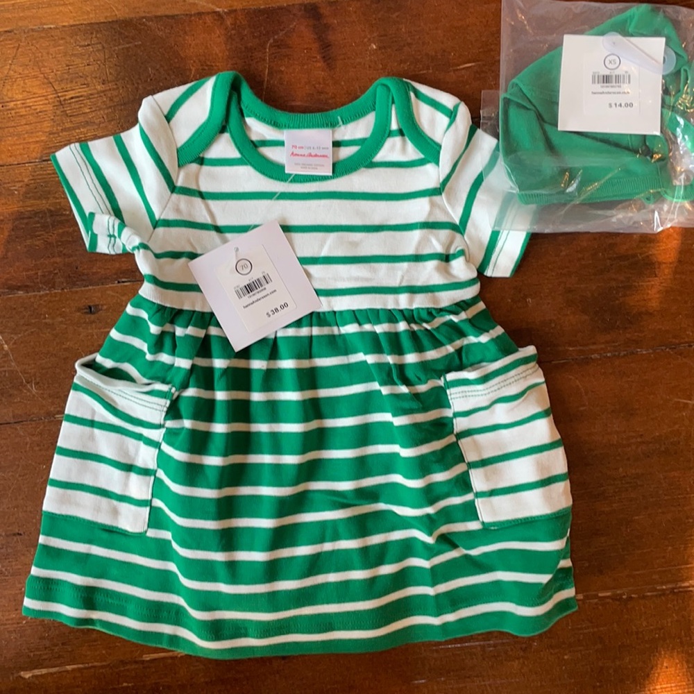 Hanna Andersson dress and pilot cap